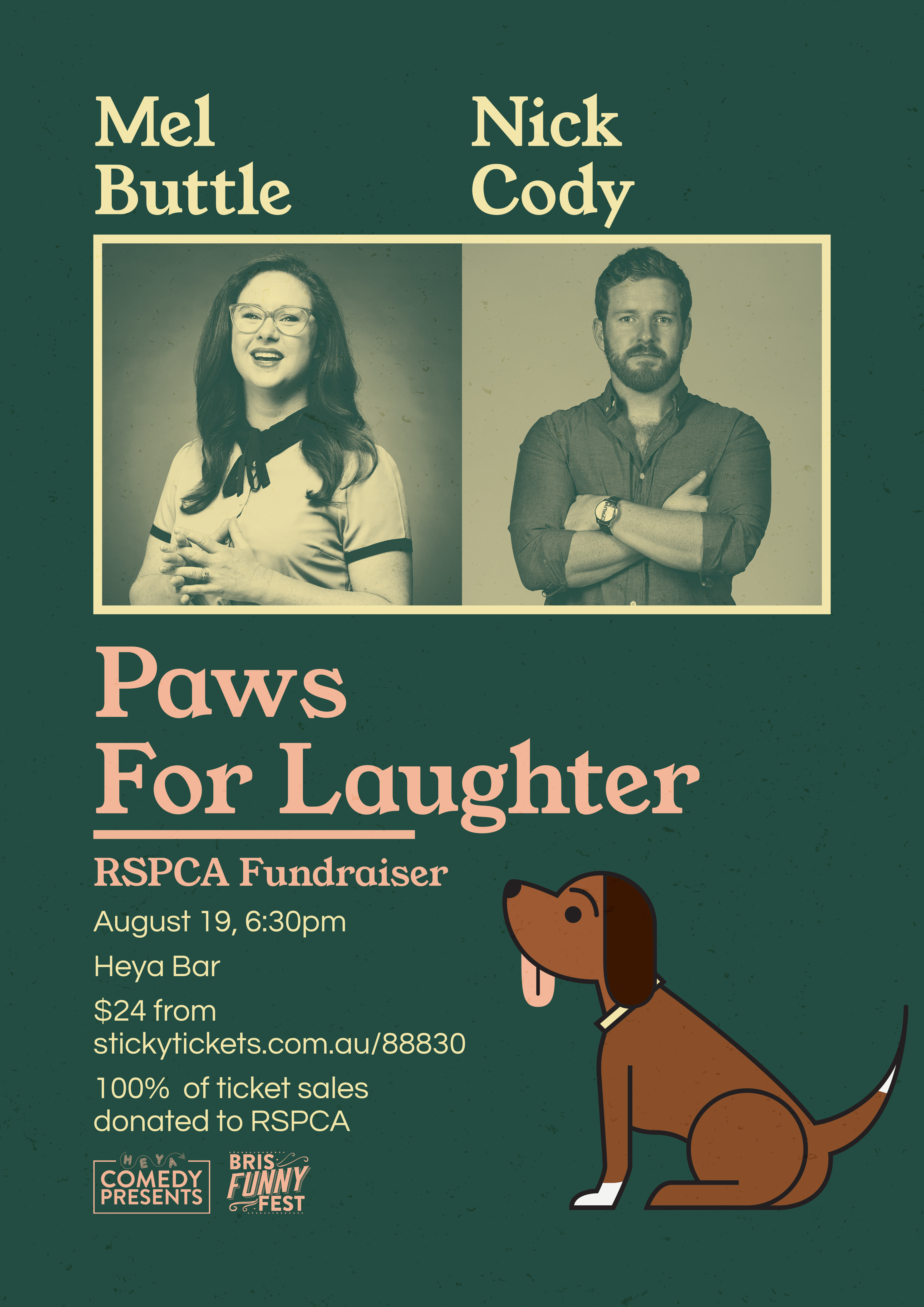 Paws for Laughter RSPCA Fundraiser with Mel Buttle and Friends